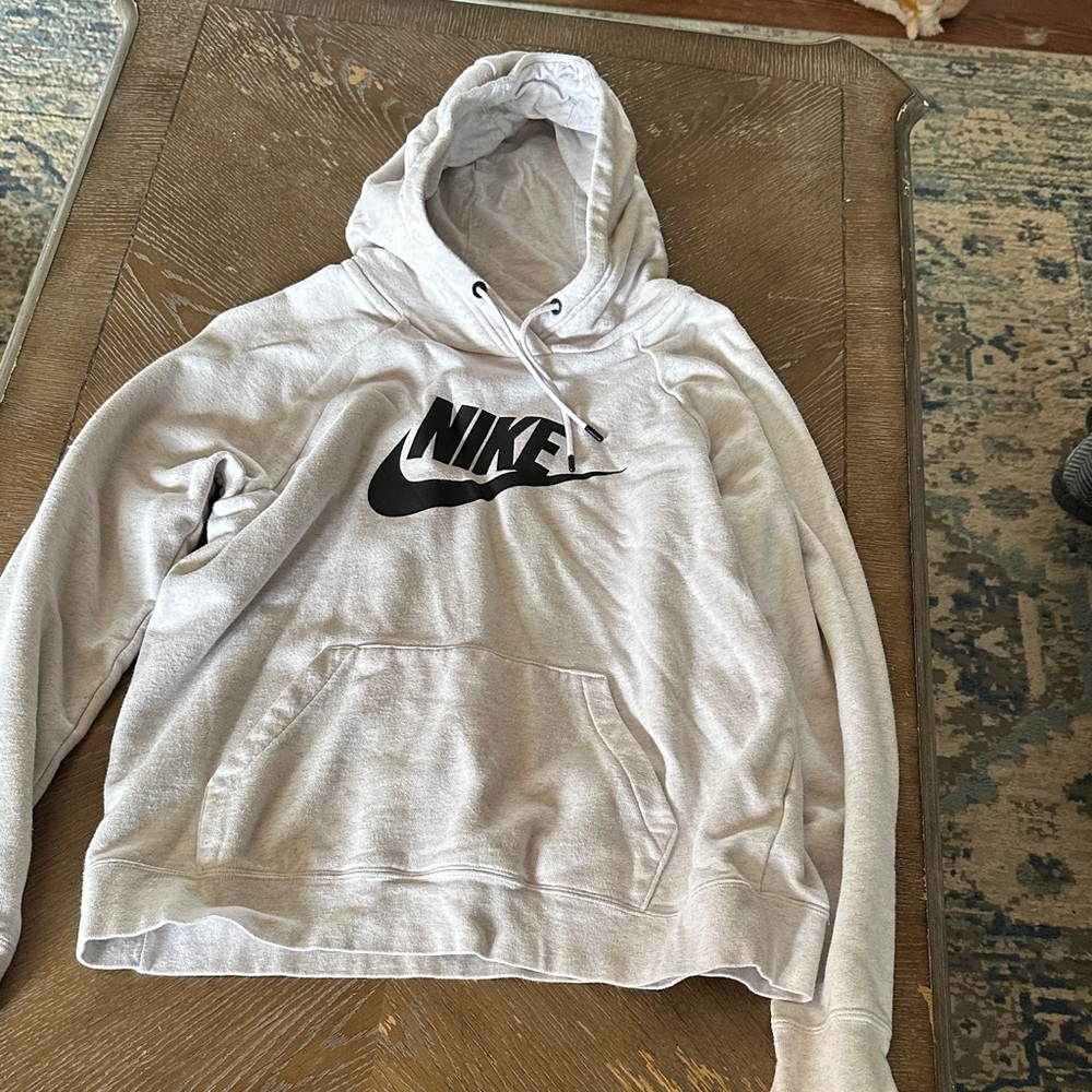 Nike Light Gray Hoodie with Black Logo